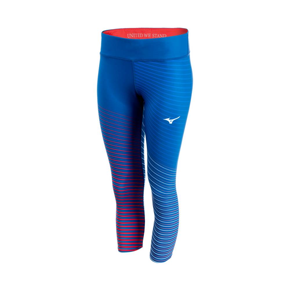 Leggings Mizuno Printable ¾ - Mulher - Azul Marinho - JKZWD5426